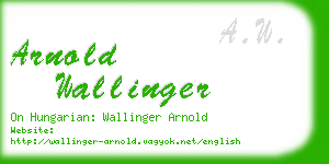 arnold wallinger business card